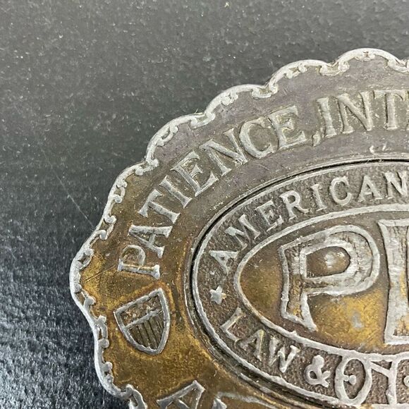 Vintage Am. Police, Patience, Integrity, Guts “PIG” Belt Buckle, 3.5”x2.5” - Picture 4 of 8